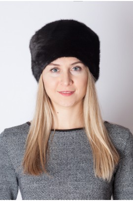 Black mink fur hat